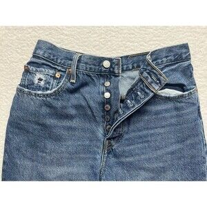 Levis Jeans Womens 31 *28x26* Ribcage Straight Ankle Distressed Button Fly